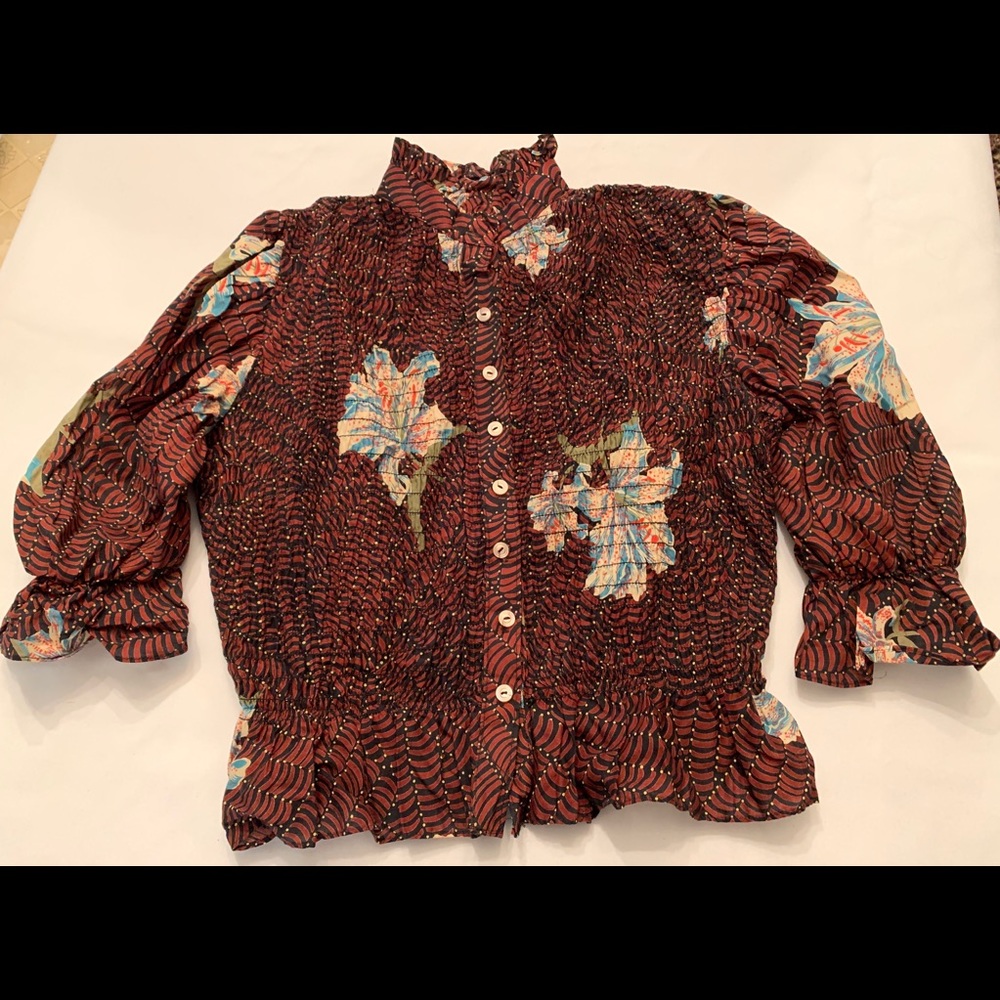 Cute Short Sleeve Button Down Top